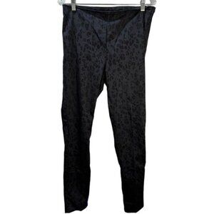 High Waisted Purple Leopard Print Pants with Side‎ Zip Size 12